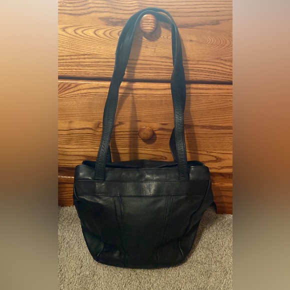 C Collins Handbags - EUC black leather shoulder bag made in Italy.